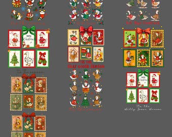 Retro Santa Goose Xmas PNG - Cute Tis The Season Christmas Clipart, Holiday Humor Sublimation Digital Download