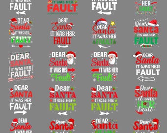 Her Fault PNG, Funny Couple Family Christmas Clipart, Holiday Joke Sublimation Digital Download