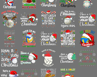 Christmas Volleyball PNG – Funny Have A Volley Jolly Holiday Sports Clipart, Sublimation Digital Download