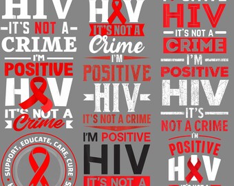 I’m positive HIV it’s not a crime png, HIV AIDS awareness clipart, Red ribbon funny sublimation design, Digital download