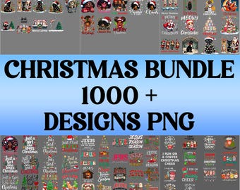 1000+ Retro Christmas PNG Bundle – Vintage Western Santa Holiday Clipart, Festive Sublimation Digital Artwork