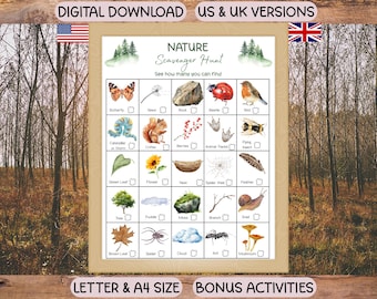 Kinder Natur Schnitzeljagd | ADHD freundlich, Journal Seiten (PDF Download)