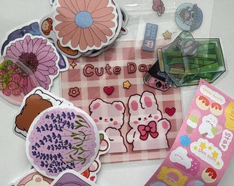 Kawaii Mystery Sticker Pack | Cute Sticker Bundle for Journaling & Pen Pal Mail | 5, 10,20 Piece Sticker Set | Scrapbooking, Planner Sticker