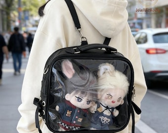 Large Ita Bag: Clear Window Pin Display Crossbody/ Shoulder/ Messenger/Back to School Gift