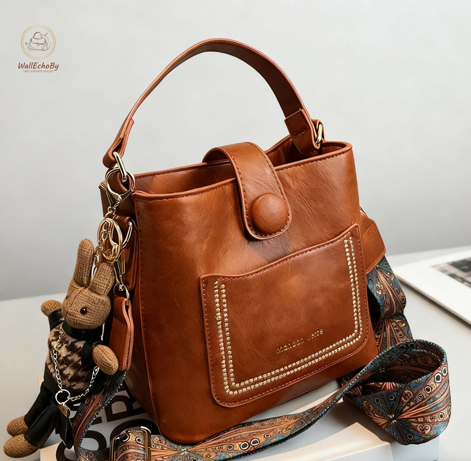 Silver Fever Genuine Leather Small Crossbody Bag - Light Brown Mini Purse For Travel