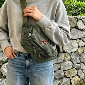 Riñonera personalizada, bolso de cinturón, bolso cruzado de pana, regalo personalizado para ella, bolso bandolera moderno, bolso bordado para mujer, bolso deportivo
