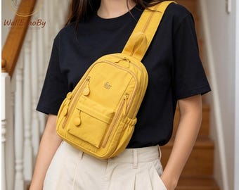 Vera Bradley Essential Compact Sling Backpack Purse in Lemon  display picture 3