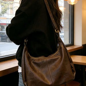 Bolso tote de piel sintética para mujer: bolso de hombro minimalista y relajado, bolso cruzado para uso diario - Regalo para ella