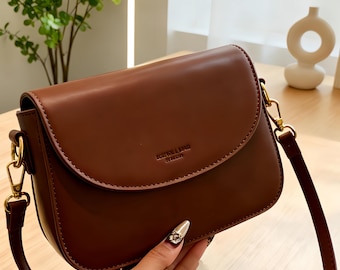 Small Vegan Leather Shoulder Bag,Crossbody bag, personalized handbags for women, handmade cross body bag, gift for her, minimalist daily bag