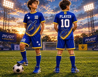 キュラソーサッカーユニフォーム、カスタムキュラソーサッカーユニフォーム、名前と番号入りパーソナライズドサッカーユニフォーム、カリブ海サッカーシャツ、ファンギフト