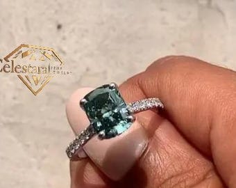 1 CT stralend geslepen diamanten verlovingsring zirkonia, 18 kt massief witgouden ring met griffen, rond geslepen meerzijdige diamanten ring.