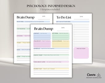 ADHD Brain Dump, Brain Dump, ADHD Daily Planner, Brain Dump Printable, ADHD Day Planner, Adhd Journal, Adhd Tools, Adhd Worksheets,Printable