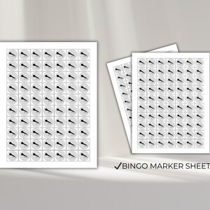 Printable bingo marker sheet for music bingo game, party hits bingo accessories for marking songs during gameplay