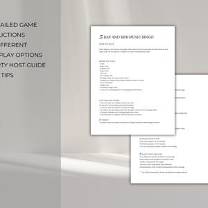 Rap and R&B music bingo instructions, printable party game guide, how to play music bingo with Spotify playlist, group game activity