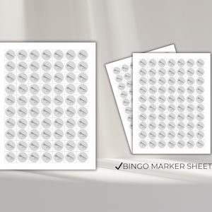 Music Bingo Marker Sheet Printable | Bingo Chips for Music Game | Party Game Supplies for Group Activities