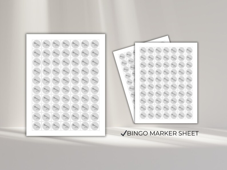 Music Bingo Marker Sheet Printable | Bingo Chips for Music Game | Party Game Supplies for Group Activities