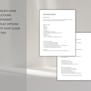 Music Bingo Game Instructions Printable | How to Play Music Bingo | Team Building Game Guide for Work Events
