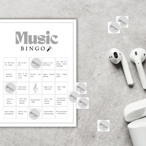 Music Bingo Party Game Printable | Fun Group Activity Game | Ice Breaker Game for Work Team Building Event