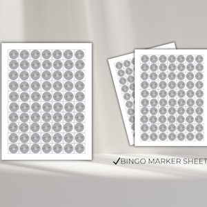 Printable bingo marker sheet for music bingo game, golden oldies bingo chips template for party and group games