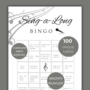 Bingo musical para cantar en grupo, Bingo musical, Cartones de bingo musical, Bingo musical para cantar en grupo, Bingo de éxitos de fiesta, Bingo de los 70, 80 y 90, Juego de bingo