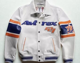 Chaqueta Icon City Series New York, edición limitada inspirada en la NBA, chaqueta Icon de Nueva York, chaqueta Icon de cuero en color blanco para él