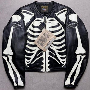Vanson Skeleton Leather Jacket - Etsy