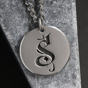TITANIUM Custom Artwork - Deep Engraved Necklace - Solid Titanium Round Pendant Handcrafted in USA