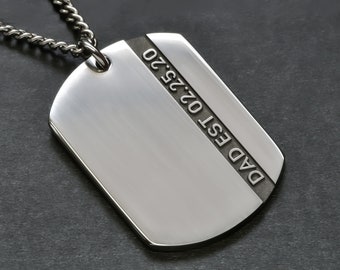 Unique Small Dog Tag Necklace for Men 