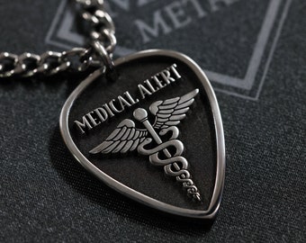 Custom Titanium Medical Alert Necklace - Personalized ID Jewelry