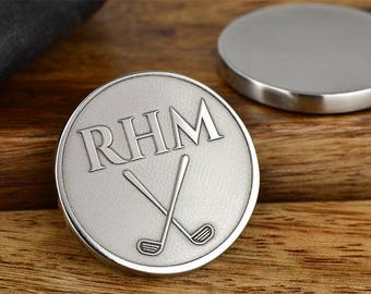 Golf Gifts for Men, Golf Ball Marker, Monogram Golf Ball Marker, Personalized Ball Marker, Golf gifts for men, ANY TEXT 40 Char! Made in USA