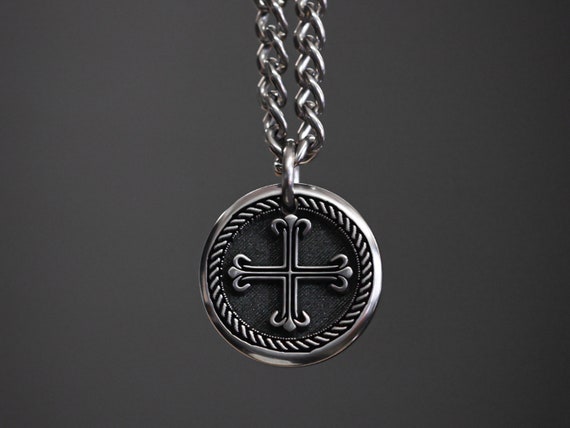 Titanium cross store necklace mens