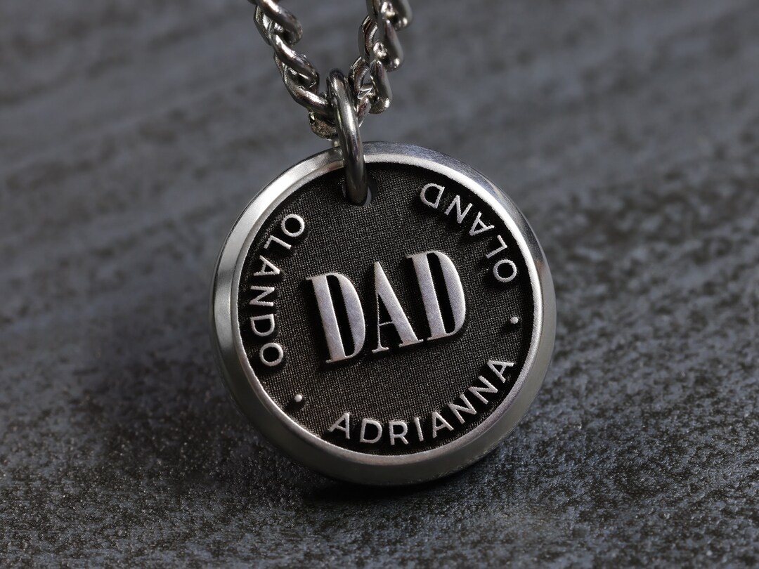 Custom Dad Necklace for Men, Fathers Day Necklace for New Dad, Engraved