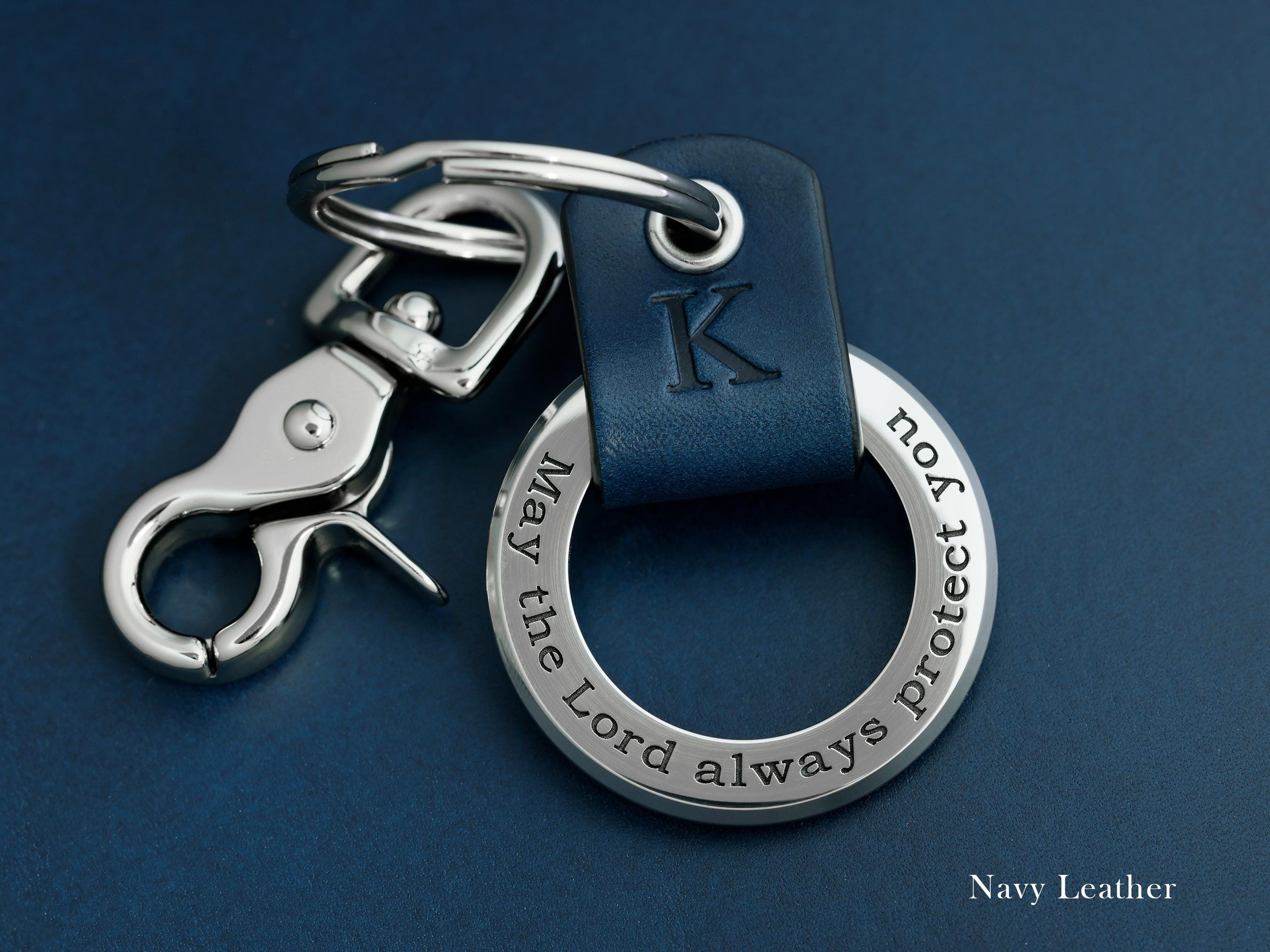 Personalized Confirmation Gift, Engraved Leather Keychain, Religious ...