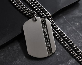 Stainless Steel Custom Raised Dog Tag Necklace