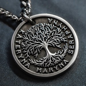 Mens Custom Tree of Life Necklace Unique Mens Jewelry Custom