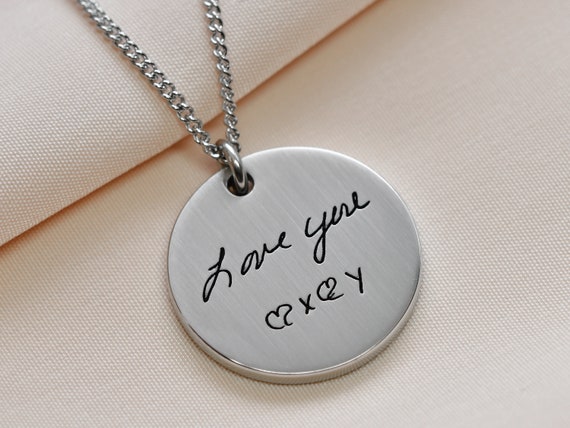 Real Handwriting Womens Custom Tree of Life Jewelry Pendant With