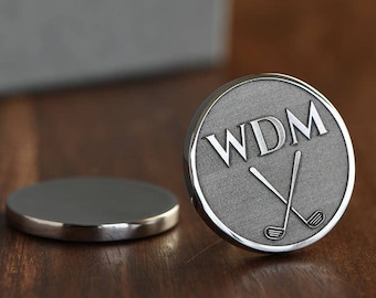 Monogram, Golf Ball Marker, Personalized Golf Ball Marker, Engraved Golf Ball Marker, Dad Gift, Golf gifts for men, ANY TEXT 40 Char!