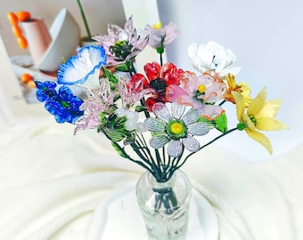 Glass Birth Month Flower, Hand Blown Spring Flower, Meaningful Floral Gift for Mom,  Birthday Gift, Gift for Grandma