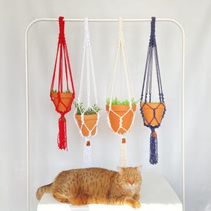 Macrame Plant Hanger with "For Mom" Leather Tag