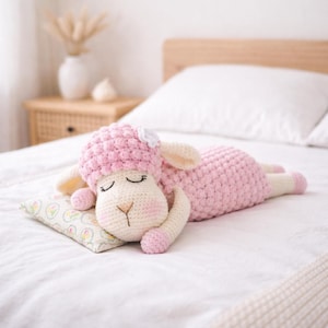 Gehaakt warmhoudkussen schaap ca. 30 cm | Amigurumi-schaap pdf | Gezellig handgemaakt speelgoedpatroon