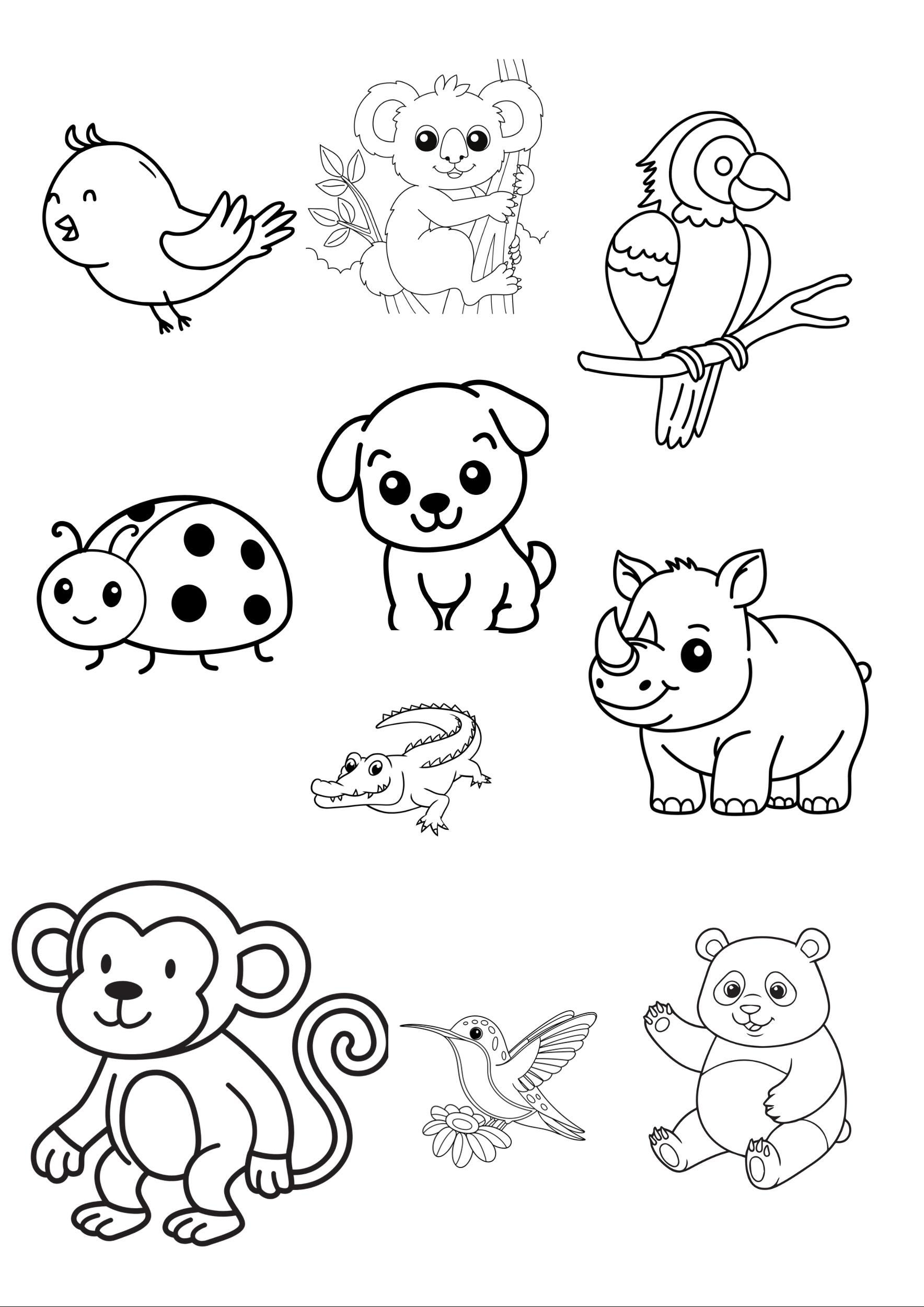 Coloring In Animals Printable Animal Coloring Pages for Kids & Adults | Cute Coloring Book ...