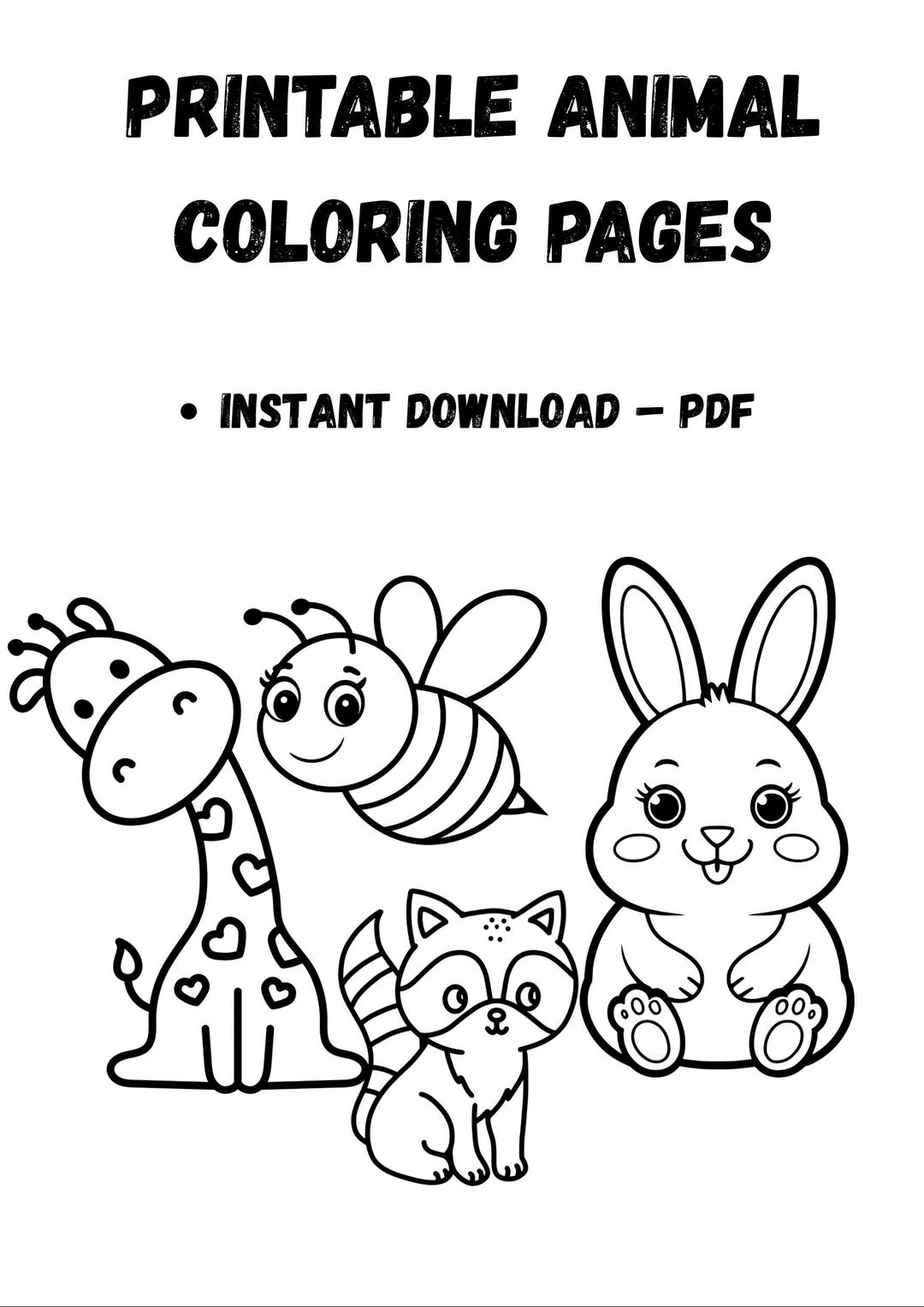Printable Animal Coloring Pages for Kids & Adults | Cute Coloring Book