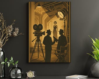 1920s Movie Set Poster: Vintage Film Scene (Digital Download)