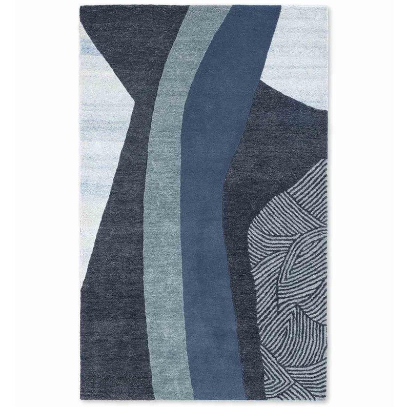 Handmade Tufted Wool Area Rug, Abstract Geometric Design, Modern Living ...