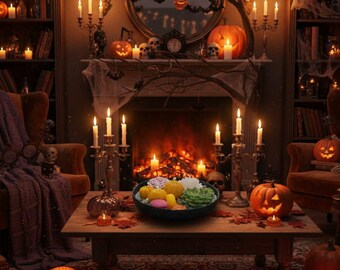 Pumpkin & Fall Soy Candle Set – Halloween Decor Gift, Spooky Home Centerpiece, Autumn Scented Candles for Cozy Seasonal Nights