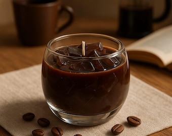 Handmade Espresso Candle with Coffee Beans – 100% Soy Wax, Natural Scented Jar Candle, Coffee Lover Gift, Cozy Home Decor