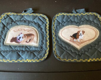 Beagle Water Color Painted style Art Potholder