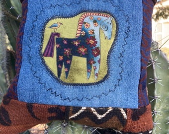 Laurel Burch horse pillow - Horse Pillow - Accent horse pillow