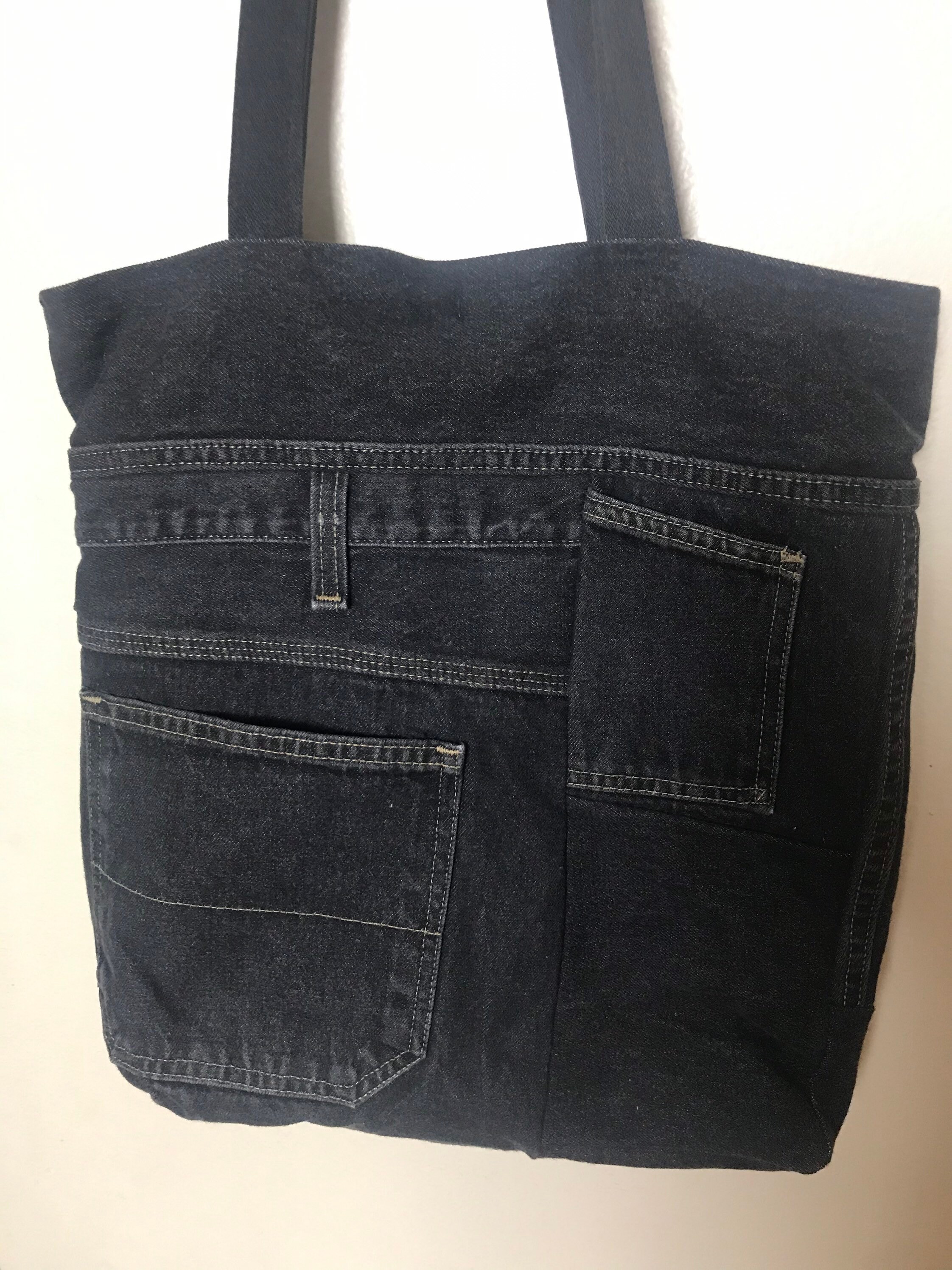 Black Denim Bag Unisex Bag Market Bag Travel Bag Etsy