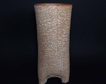 Tripod Planter Tree Bark Texture Ceramic Stoneware